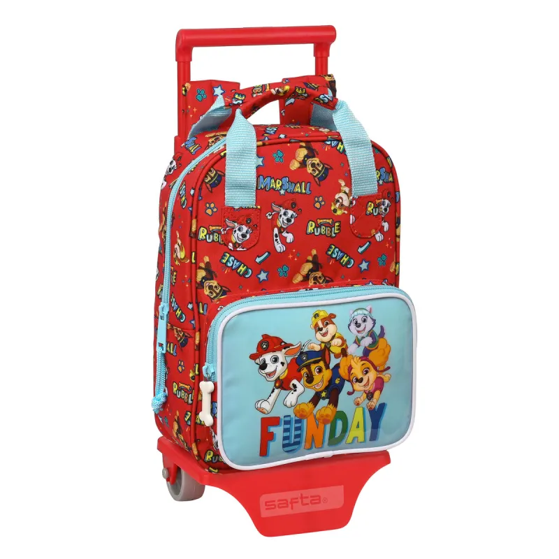 Reppu pyörillä The Paw Patrol Funday Punainen Vaaleansininen (20 x 28 x 8 cm)
